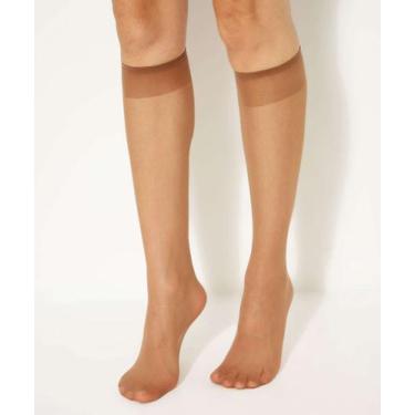 Imagem de Meia Feminina Fio 20 Cano 3/4 Marisa-99517, UN, Marrom