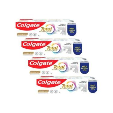 Imagem de Kit 4 Cremes Dentais Colgate Total Mint Prevenção Ativa 180g