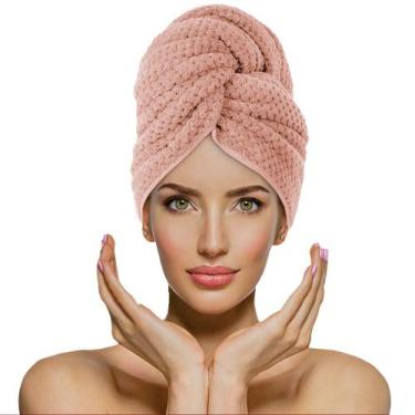 Imagem de Touca para Cabelo Donna Laço Home Power Sec Elástico, 75x90, Rose