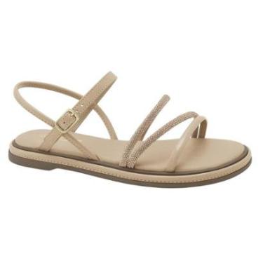 Imagem de SANDALIA QUIZ FEMININA RASTEIRA STRASS CASUAL 69-1931-55 NUDE-Feminino