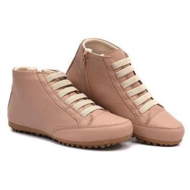 Imagem de Bota Feminina Rasteira em Couro Confortável Nude-Feminino