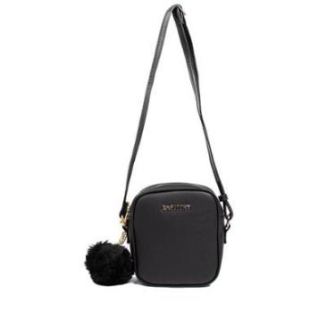 Imagem de Bolsa Feminina Rafitthy Shoulder Bag Pompom Pequena Marrom-Feminino