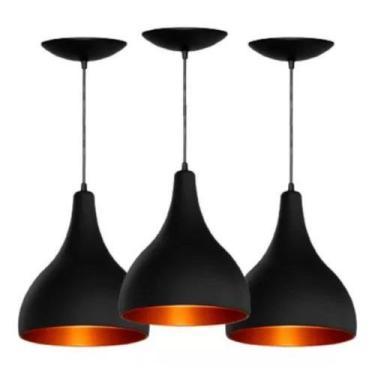 Imagem de Kit 3 Pendente de Luminária Modelo Gota para Cozinha, Sala, Quarto Esc