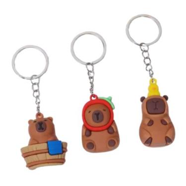 Imagem de Chaveiro de Silicone Capivara Mini PVC Acessório Chave Fofo - Dexin