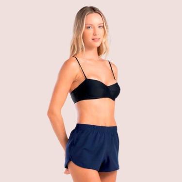 Imagem de Shorts Básico She Verão Liso Feminino Com Elástico No Cós Moda Praia -