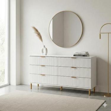 Imagem de Cômoda Ditália 6 Gavetas DM-240 Cozy, Branco