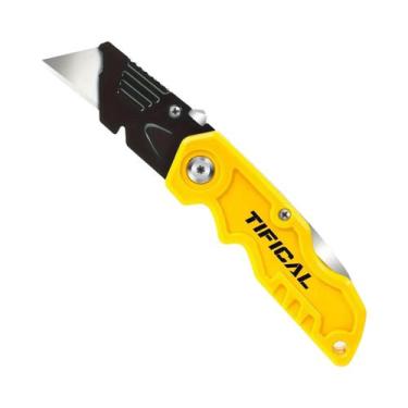 Imagem de Estilete Dobrável De Troca Rápida Com Clipe De Metal E Trava Traseira 