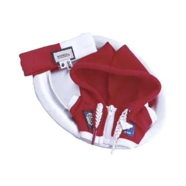 Imagem de Conjunto De Moletom E Calça Labubu Vermelho Com Zíper, Faixa De Cabelo