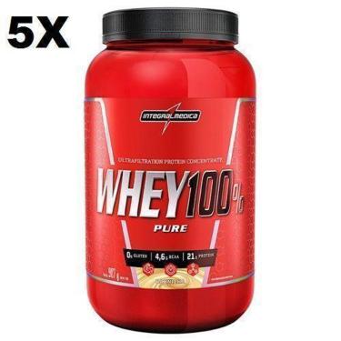 Imagem de Kit 5 Super Whey 100% Pure - 907g Baunilha - IntegralMédica-Unissex