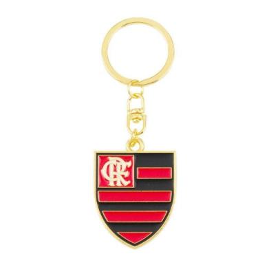 Imagem de Chaveiro Dourado Escudo Time 4Cm - Flamengo - Mileno