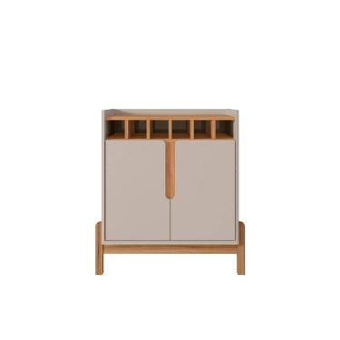 Imagem de Bar Adega Lizz Off White/Cedro - Casa D Móveis