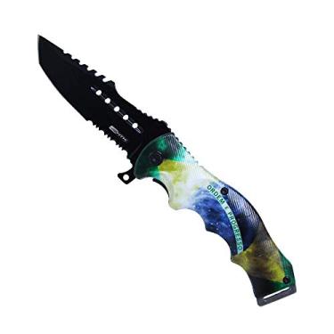 Imagem de Nautika, Canivete Patriota Em Aço Inox Com Trava De Segurança, Prático, Leve E De Fácil Manuseio Com Lâmina De Corte Duas Faces, Lâmina em Aço Inox