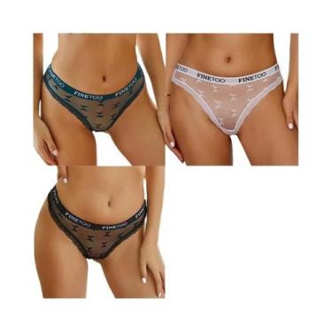 Imagem de Conjunto De Calcinhas Sexy De Renda Para Mulheres, G-String De Cintura