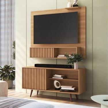 Imagem de Rack e Painel Ripado para Tv até 55 Polegadas 108cmx136cm San Diego / 