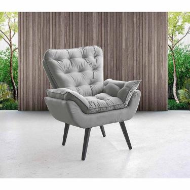 Imagem de Poltrona Luxo Veludo Azul De Casa Decor Estofados