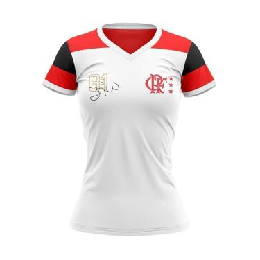 Imagem de Camisa Flamengo Baby Look Retrô Zico Mundial 1981 - Feminina-Feminino