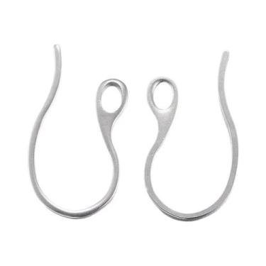 Imagem de Ganchos De Brinco De Aço Titânio 0.8mm (100 Peças) Hipoalergênicos Com
