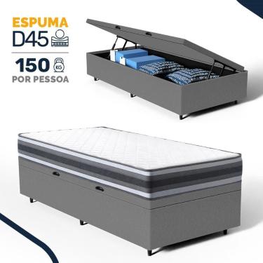 Imagem de Cama Box Baú com Colchão de Espuma D45 Double Face Territory Hellen Solteiro 88cm