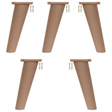 Imagem de Kit 5 Pé Retrô de Plástico Marrom Resistente para Móveis Cômoda Design Clássico e Fácil Instalação