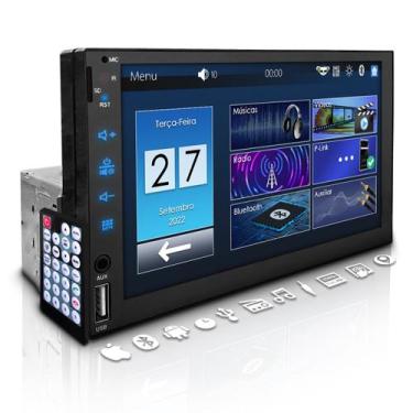 Imagem de Central Multimídia Universal Mp5 1 Din 7" Espelhamento Bt Dvd - First 