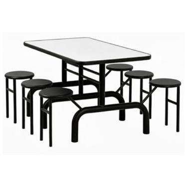 Imagem de Mesa para Refeitório ESCAMOTEÁVEL 06 Lugares MDP Branco de 25 mm - Ass