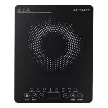 Imagem de Cooktop Indução ACKI01I-01 Preto 1 Boca 1200W Agratto, 110V