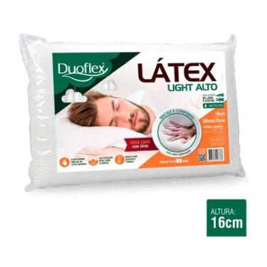 Imagem de Travesseiro latex light alto 16 cm - 50 x 70 - duoflex