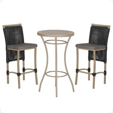 Imagem de Mesa Bistro e 2 Banquetas Roma Fendi Corda Náutica 11 Trama Original, 