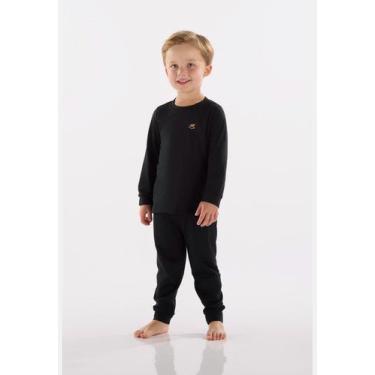 Imagem de Calça Infantil Unissex em Malha Térmica Up Baby, Preto, 2