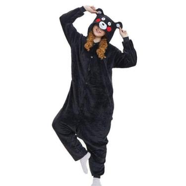 Imagem de Urso Preto Adulto Pijama Kigurumi Macacão Fantasia - OEM, P