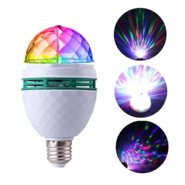 Imagem de Lâmpada Giratório RGB Globo Rotativo Colorido Para Festa Luz De Led - 