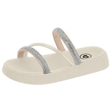 Imagem de Chinelo Infantil Menina Fácil Calce Tira Brilhante Molekinha, Cristal,
