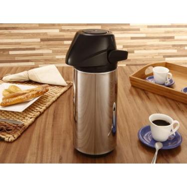 Imagem de Garrafa Térmica Invicta Café Chá 1 Litro Com Alça, 1L, Prata