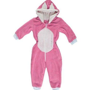 Imagem de Macacão Infantil Fantasia Parmalat Bebê Urso Panda, Rosa, 8