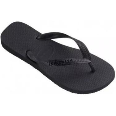 Imagem de Chinelo Havaianas Top Dedo Unissex Borracha Casual Praia, Preto, 37
