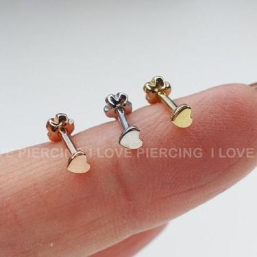 Imagem de MICROBELL RETO OURO 18K CORAÇÃO LISO - Joia de Piercing, OURO ROSÉ / 6