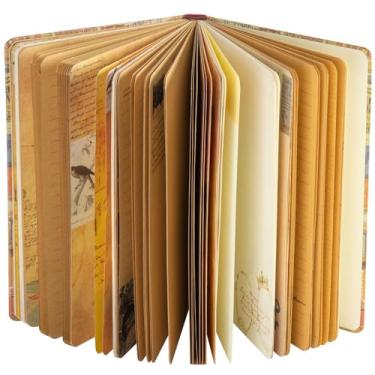 Imagem de SallyFashion Diários de viagem vintage para mulheres, papel kraft europeu, diário colorido, ilustrações, caderno, folhetos de viagem, capa dura, bloco de anotações, presente de menina