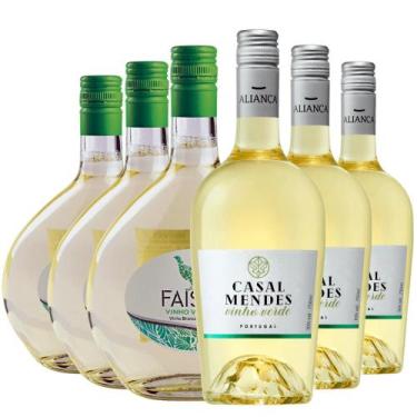 Imagem de Kit 3 Vinhos Casal Mendes Branco + 3 Vinhos Faisão Vinho Verde - Kit D