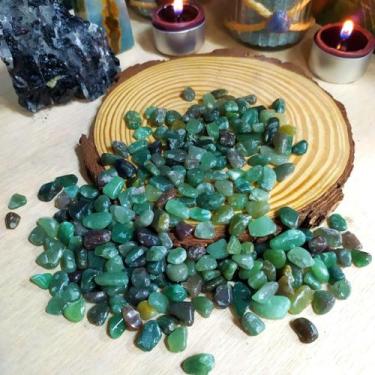 Imagem de Kit 12 Pedras Quartzo Verde Rolado Mini de Bolso - Saúde Vitalidade Di