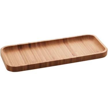 Imagem de 48 Petisqueiras de Bambu para Restaurante 28x11cm Retangular Bandeja p