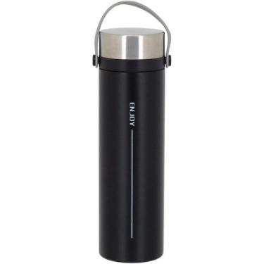 Imagem de Garrafa Térmica Enjoy Home&Co 23x6x6cm INOX Preto 450ml para Mesa Post