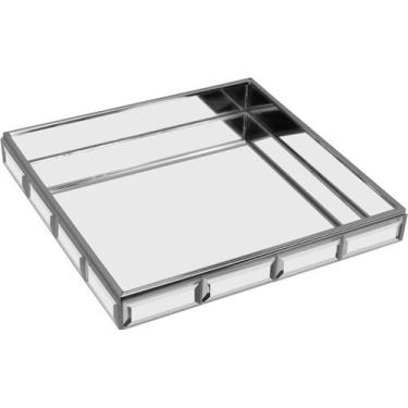 Imagem de Bandeja Home&Co 3x20cm Vidro Espelhado Enfeite Decorativo para Sala Qu