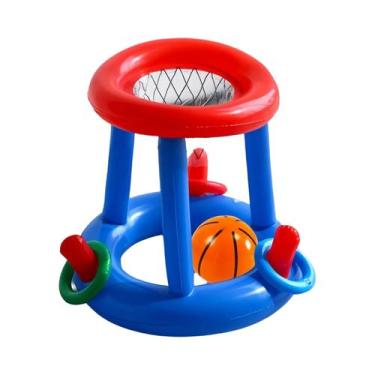 Imagem de Conjunto De Jogos Infláveis Para Piscina: Cesta De Basquete E Jogo De 