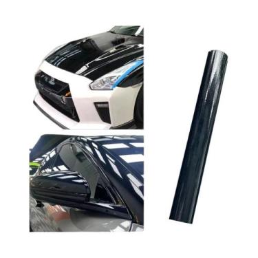 Imagem de Película Vinílica Autoadesiva Para Carro Em Preto Brilhante 50x200cm, 