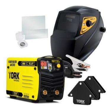 Imagem de Inversora Solda Kab 180 M Mma Tig Mascara Automatica Combo Amarelo/pre