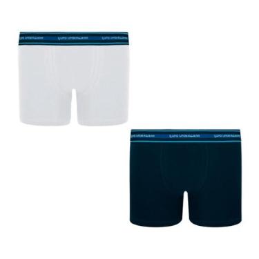 Imagem de Kit 2 Cuecas Boxer Infantil Lupo Box Criança Algodão Menino, Branco co