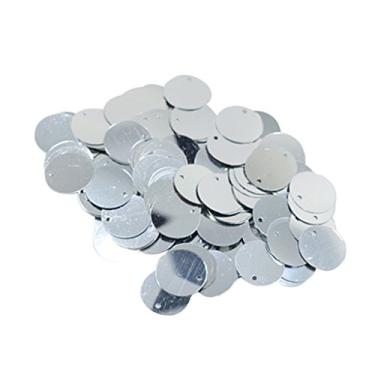 Imagem de Colcolo Artesanato de costura com lantejoulas brilhantes e brilhantes DIY 16 mm - Prata