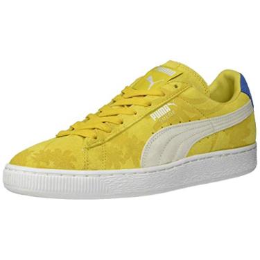 Imagem de PUMA Tênis masculino de camurça clássico Tropicali Fashion, Amarelo vibrante/branco, 7.5