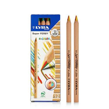 Imagem de YYMIYU Núcleo de quatro cores lápis de cor multicolorido desenho de grafite arco-íris um traço multicolorido 12 cores
