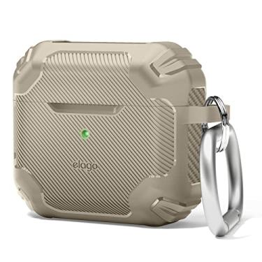 Imagem de elago Capa protetora sólida compatível com AirPods 3 – design de absorção de choque, TPU durável, suporta carregamento sem fio, proteção total do corpo (areia)